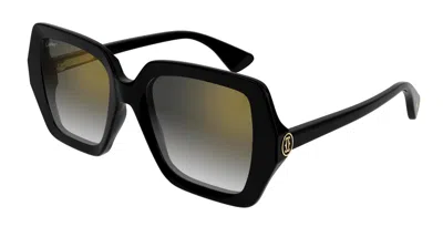 Cartier Grey Square Ladies Sunglasses Ct0507s 001 54 In Black