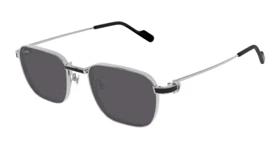 Cartier Grey Square Men's Sunglasses Ct0497s 010 54 In White