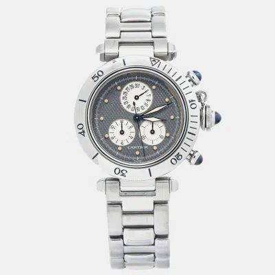 Pre-owned Cartier Grey Stainless Steel Pasha W525395 Quartz Women's Wristwatch 35mm