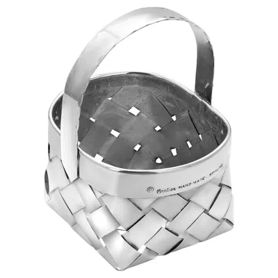 Pre-owned Cartier Handmade Sterling Silver Woven Mint Basket In Multiple