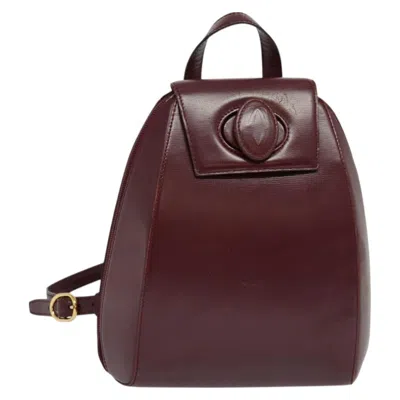 Pre-owned Cartier Happy Birthday Backpack Leather Burgundy Leather Backpack Bag ()