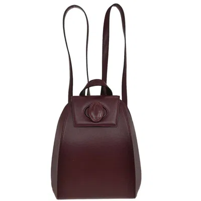 Pre-owned Cartier Happy Birthday Backpack Leather Burgundy Leather Backpack Bag ()