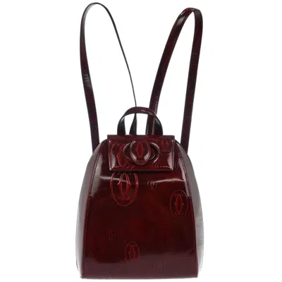 Pre-owned Cartier Happy Birthday Backpack Patent Leather Burgundy Patent_leather Backpack Bag ()