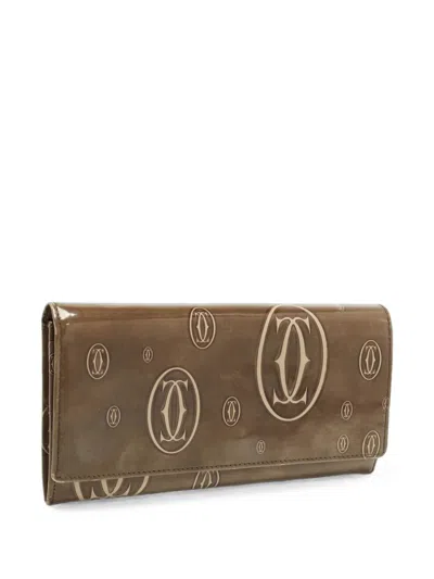 Pre-owned Cartier Happy Birthday Monogram.pattern Wallet In Brown