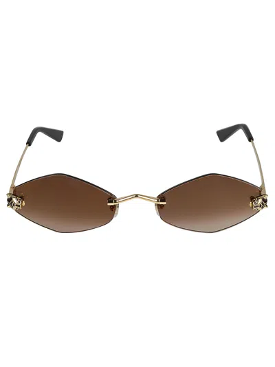 Cartier Hexagon Lens Metal Temple Sunglasses
