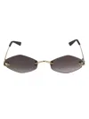 Cartier Hexagon Lens Metal Temple Sunglasses In Gold/grey