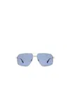 Cartier Hexagonal Frame Sunglasses In Blue