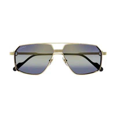 Cartier Ct0270s Sunglasses In Gold Gold Violet