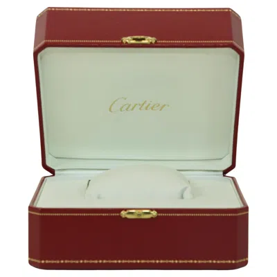 Pre-owned Cartier Jewelry Storage Watch Box In Red Leather Gilt Embossed