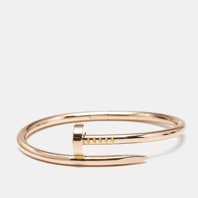 Pre-owned Cartier Juste Un Clou 18k Rose Gold Bracelet 15