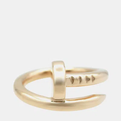 Pre-owned Cartier Juste Un Clou 18k Rose Gold Ring Eu 49