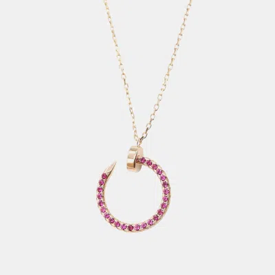 Pre-owned Cartier Juste Un Clou 18k Rose Gold Ruby Necklace
