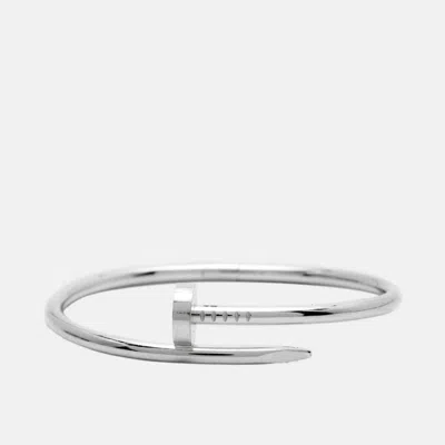 Pre-owned Cartier Juste Un Clou 18k White Gold Classic Model Bracelet 17