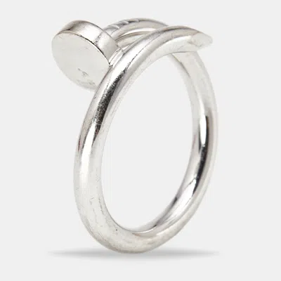Pre-owned Cartier Juste Un Clou 18k White Gold Classic Model Ring Size 55