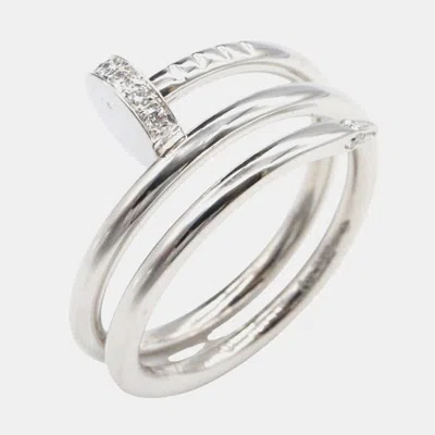 Pre-owned Cartier Juste Un Clou 18k White Gold Ring Eu 49