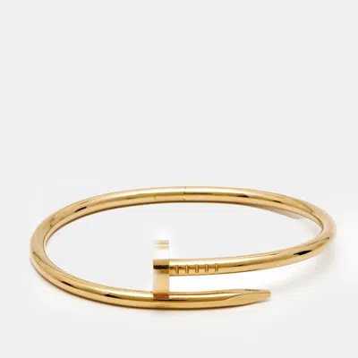 Pre-owned Cartier Juste Un Clou 18k Yellow Gold Classic Model Bracelet 17
