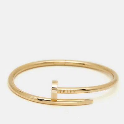 Pre-owned Cartier Juste Un Clou 18k Yellow Gold Classic Model Bracelet 17