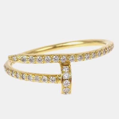 Pre-owned Cartier Juste Un Clou 18k Yellow Gold Diamond Ring Eu 54
