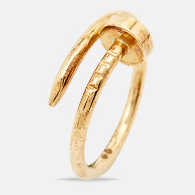 Pre-owned Cartier Juste Un Clou 18k Yellow Gold Small Model Ring Size 48