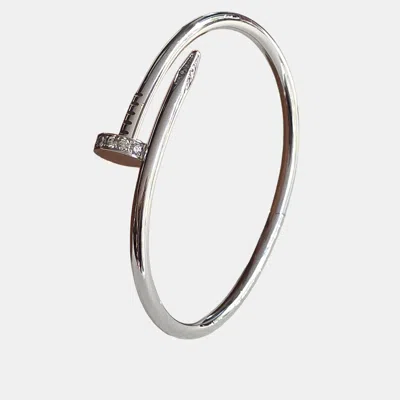 Pre-owned Cartier Juste Un Clou Bracelet White Gold Diamond Size 17