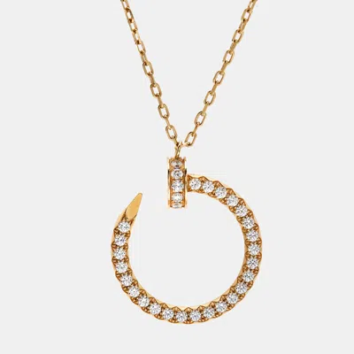 Pre-owned Cartier Juste Un Clou Diamond 18k Yellow Gold Pendant Necklace