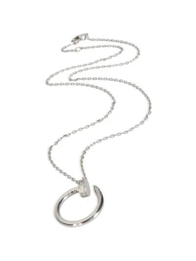 Pre-owned Cartier Juste Un Clou Diamond Necklace In Silver