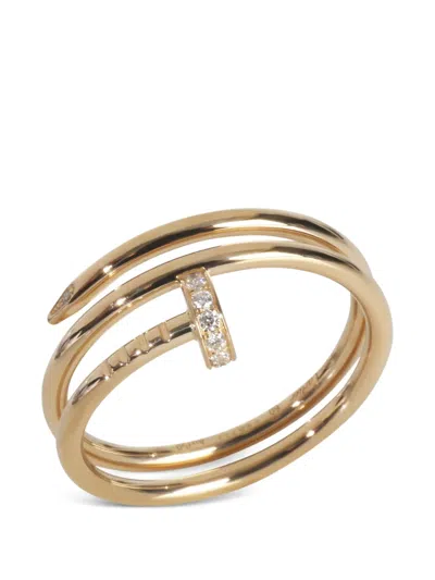 Pre-owned Cartier Juste Un Clou Double Diamond Ring In Gold