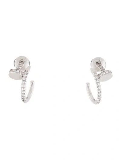 Pre-owned Cartier Juste Un Clou Hoop Earrings, Small Model, Paved In Multi