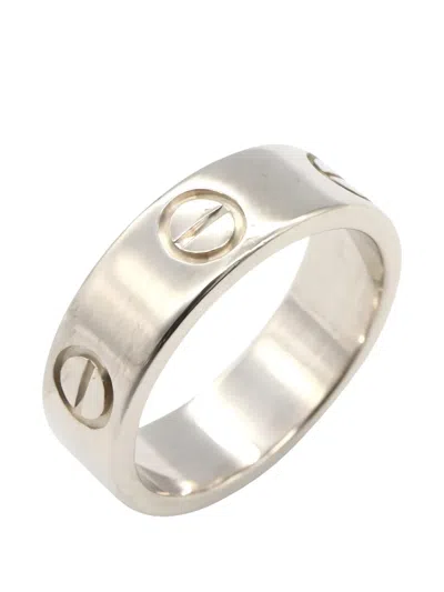 Pre-owned Cartier K18wg Love Ring In Silver