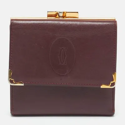 Pre-owned Cartier Kisslock Wallet