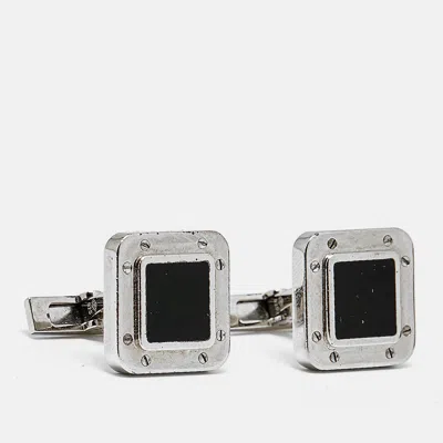 Pre-owned Cartier Lacquer Sterling Silver Cufflinks