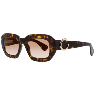 Cartier Ladies Brown Rectangular Sunglasses Ct0546s002 In ["brown"]