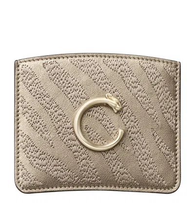 Cartier Lambskin Panthère De  Card Holder In Neutral