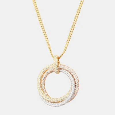 Pre-owned Cartier Large 18k Yellow White And Rose Gold Diamonds Necklace