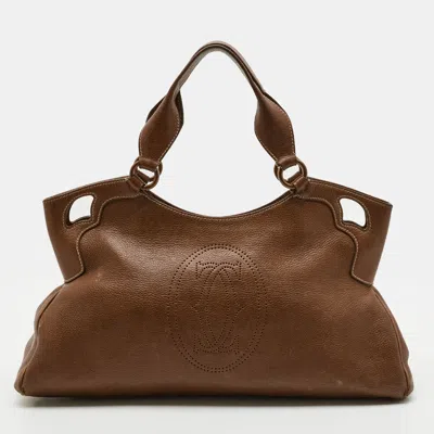 Pre-owned Cartier Large Brown Leather Bag