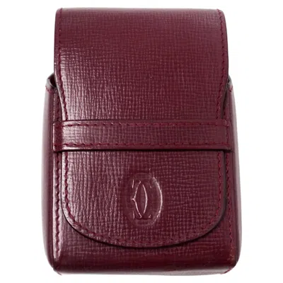 Pre-owned Cartier Le Must De  Burgundy Leather Pouch Circa 1980s In Red