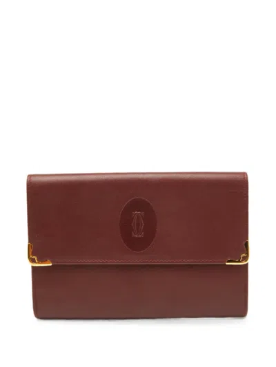 Pre-owned Cartier Le Must De  Logo-embossed Wallet In Red