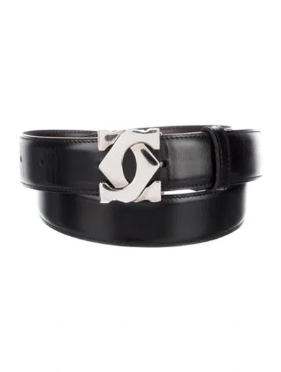 Pre-owned Cartier Leather Belt In Black