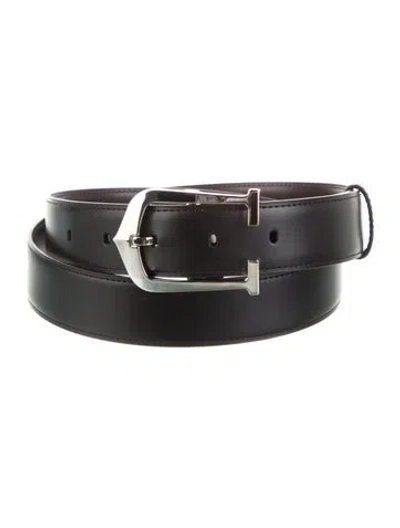 Pre-owned Cartier Leather Belt In Black
