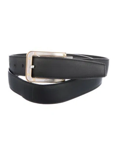 Pre-owned Cartier Leather Belt In Black