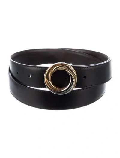 Pre-owned Cartier Leather Belt In Black