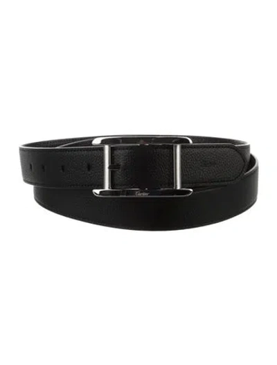 Pre-owned Cartier Leather Belt In Black