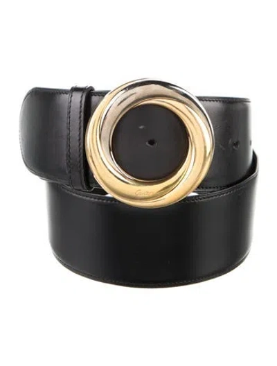Pre-owned Cartier Leather Belt In Black