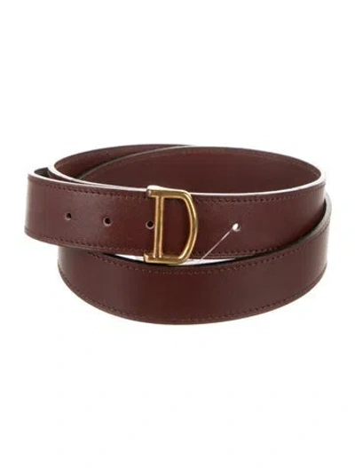 Pre-owned Cartier Leather Belt In Burgundy
