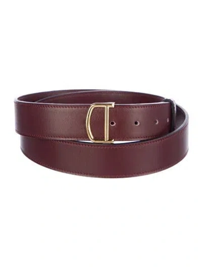 Pre-owned Cartier Leather Belt In Burgundy