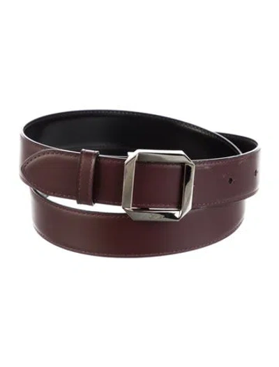 Pre-owned Cartier Leather Belt In Burgundy