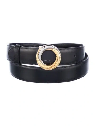 Pre-owned Cartier Leather Belt Kit In Black