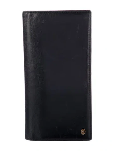 Pre-owned Cartier Leather Bifold Wallet In Black