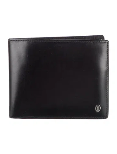 Pre-owned Cartier Leather Bifold Wallet In Black