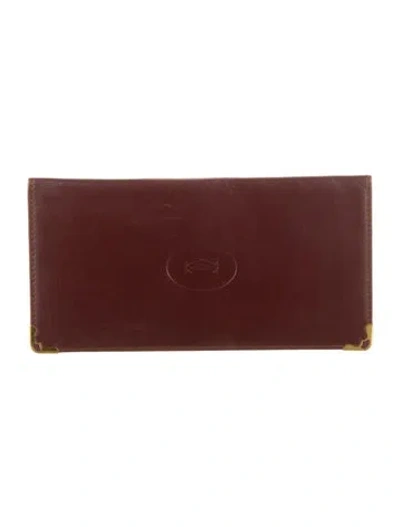 Pre-owned Cartier Leather Bifold Wallet In Brown